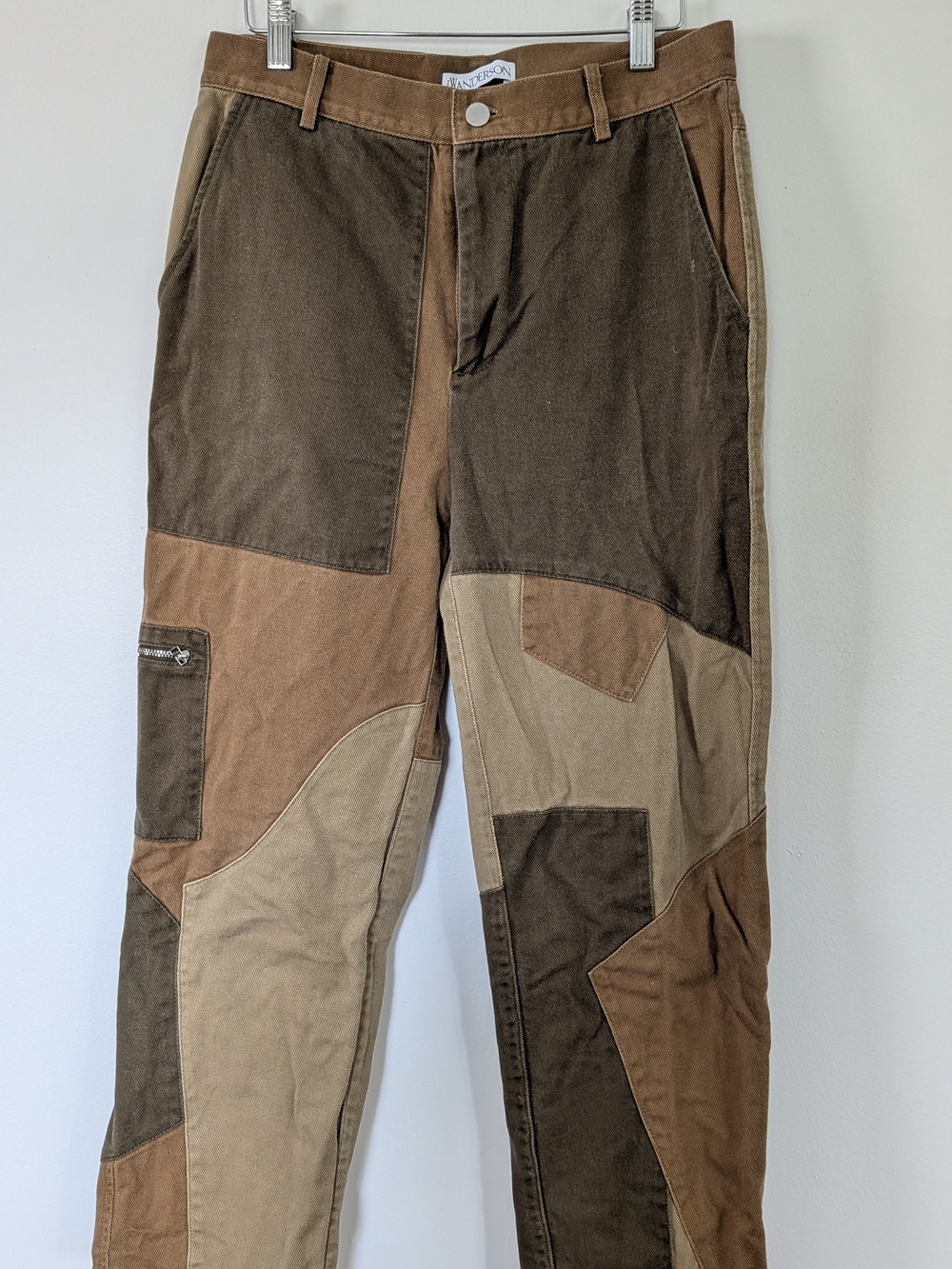 J.W. Anderson Patchwork Corduroy Pants in Brown and Tan